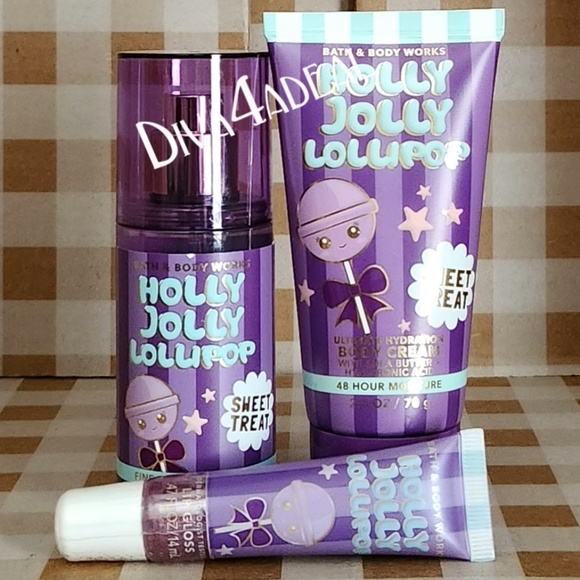 Bath & Body Works HOLLY JOLLY LOLLIPOP 3PC Mini/Travel Set - Picture 1 of 1